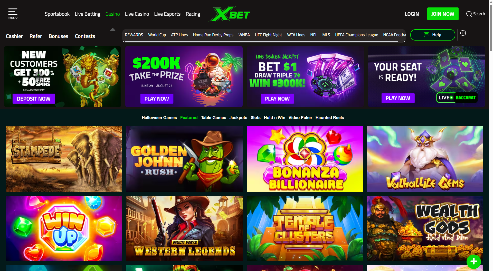 xbet casino games screenshot